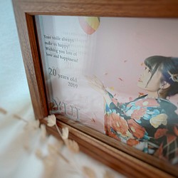 Marriage Photoframe】 2L写真 無垢材フレーム サンドブラスト