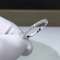 エタニティ　モアサナイト　ダイヤモンド　リング　k18WG 1枚目の画像