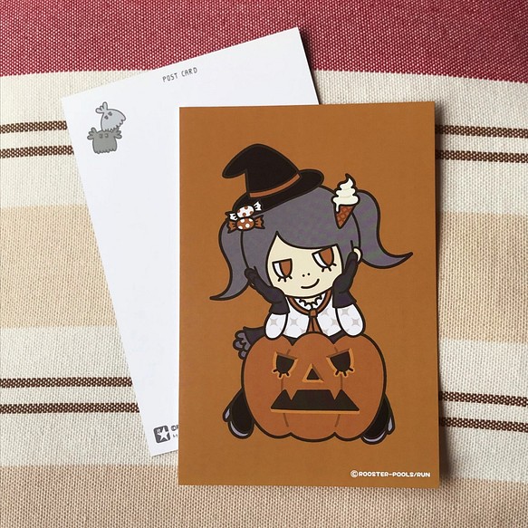 ハロウィンのポストカード -魔女-(3枚セット) 1枚目の画像