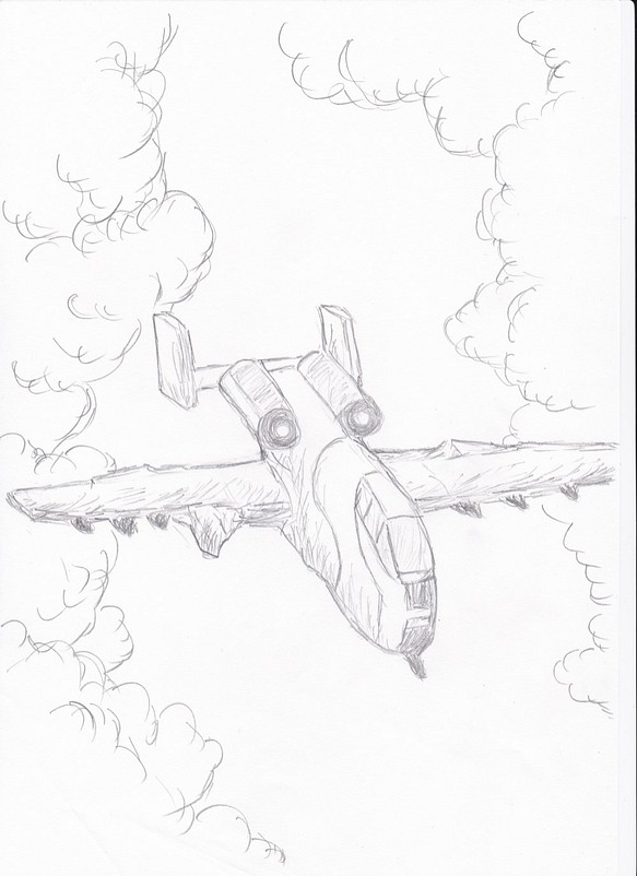 手描きイラスト　戦闘機 1枚目の画像
