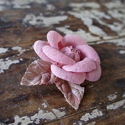 リネン・バラコサージュ[ピンク]mediumroselinenpink 2枚目の画像