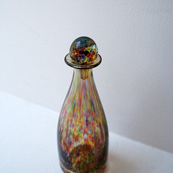 手吹きガラスの蓋付瓶*Hand made glass bottle B 1枚目の画像