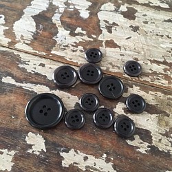 ブラック11個セット[ブラック]buttonblackmix 1枚目の画像