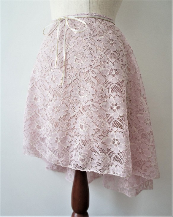 芭蕾羅素蕾絲裙&lt;+面具&gt;【粉紅x灰白56-90】R070粉紅x白 第1張的照片