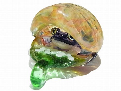 Frog in the Shell 弐 【 kengtaro / ケンタロー 】 カエル ボロシリケイトガラス 職人 1枚目の画像
