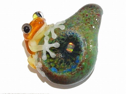 『 彩 いろどり (弐) 』【 kengtaro / ケンタロー 】 カエル ボロシリケイトガラス 職人 作家 蛙 　和 1枚目の画像