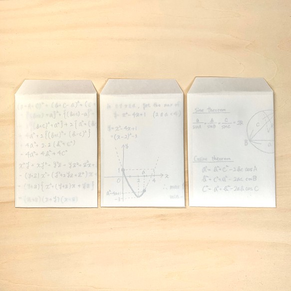 【ぽち袋3枚】数学の透けるぽち袋[高校1年生] 1枚目の画像