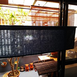 カフェカーテン綿麻インディゴ　Sサイズ 1枚目の画像