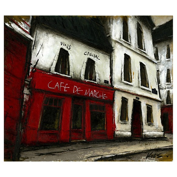 CAFE DE MARCHE／風景画・油絵・パリ www.cleanlineapp.com