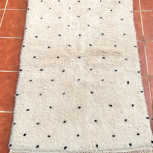 モロッコ ラグ ベニワレン ドット ブラック カーペット 絨毯 105 ラグ 