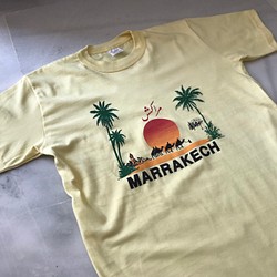 モロッコ マラケシュTシャツ 黄色 S-M 7 1枚目の画像
