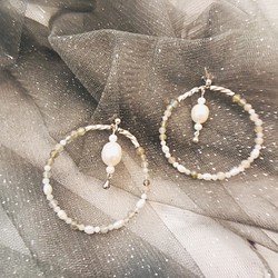 925純銀耳環「海洋物語」-珍珠垂墜耳環 第1張的照片