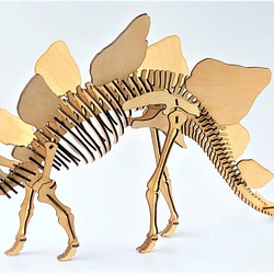 雷雕木質 立體3D拼圖DIY模型 擺飾 禮品 裝飾  侏儸紀 恐龍 劍龍2.0 第1張的照片