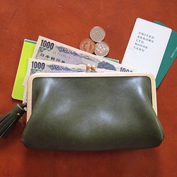 流蘇長款錢包/ Gamagu錢包綠色 第1張的照片