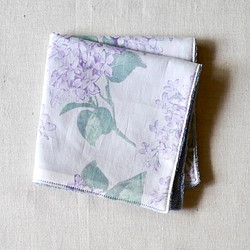 リバティプリント✨ オトナのタオルハンカチ✨ Archive Lilac アーカイブ・ライラック パープル 1枚目の画像
