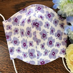 レディース立体夏マスク【可愛い薄紫の花】 1枚目の画像