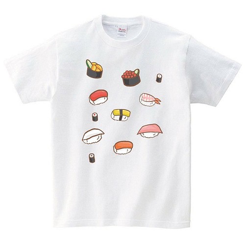 寿司 食べ物 Tシャツ メンズ レディース 半袖 白 30代 40代 プレゼント 大きいサイズ 綿100 Tシャツ カットソー デザインtシャツ通販shortplate 通販 Creema クリーマ ハンドメイド 手作り クラフト作品の販売サイト