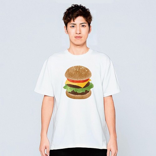 ハンバーガー 食べ物 Tシャツ メンズ レディース 半袖 ゆったり おしゃれ トップス 白 30代 40代 Tシャツ カットソー デザインtシャツ通販shortplate 通販 Creema クリーマ ハンドメイド 手作り クラフト作品の販売サイト