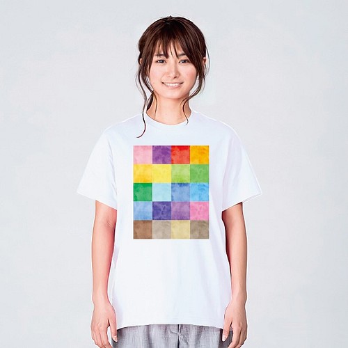 カラフル 水彩 Tシャツ メンズ レディース おしゃれ かわいい 白 夏 プレゼント 大きいサイズ 綿100 Tシャツ カットソー デザインtシャツ通販shortplate 通販 Creema クリーマ ハンドメイド 手作り クラフト作品の販売サイト