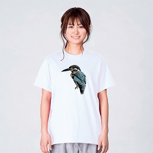 鳥 カワセミ Tシャツ メンズ レディース かわいい イラスト 夏 大きいサイズ 160 S M L Xl Tシャツ カットソー デザインtシャツ通販shortplate 通販 Creema クリーマ ハンドメイド 手作り クラフト作品の販売サイト