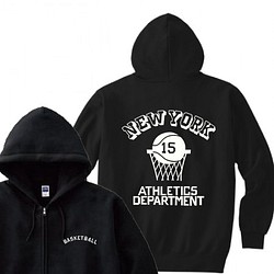 バスケットボール☆NEW YORK　ジップパーカー【受注生産品】 1枚目の画像