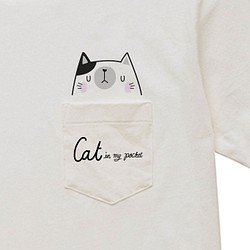 CAT in my pocket　S～L ポケットTシャツ【受注生産品】 1枚目の画像