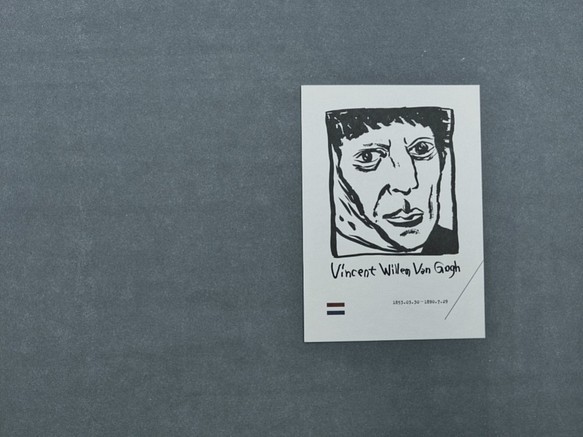 文森 梵谷 手繪大頭照 / 藝術家系列 主題明信片 第1張的照片