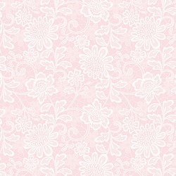 [再入荷]国産コットン 110ｘ50 フラワーレース柄 ピンク 1枚目の画像