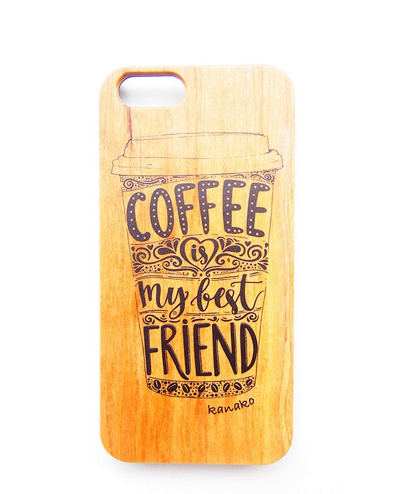 オリジナル名入れ　coffee　wood case  （iPhoneシリーズ4以外すべて対応） 1枚目の画像