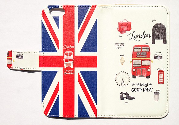 London(ユニオンジャック) 手帳型スマホケース  iPhoneシリーズすべて対応/アンドロイド各種対応 1枚目の画像