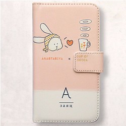 うさぎ（ピンク・A） by Hito 手帳型スマホケース iPhoneすべて対応/アンドロイド 1枚目の画像