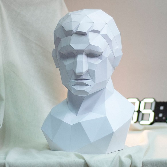 DIY 手作り 3D ペーパー モデル 石膏彫刻シリーズ - アグリッパ アングル (3 色オプション) 1枚目の画像