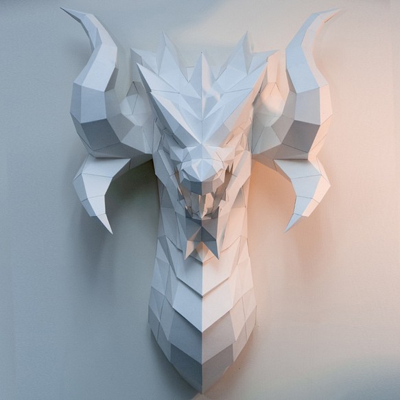 DIY手作り3Dペーパーモデル壁の装飾ファンタジーシリーズ-ドラゴンの壁