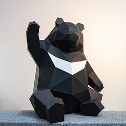 DIY手作3D紙模型 - 小動物系列 - 肥壯壯台灣黑熊 第1張的照片