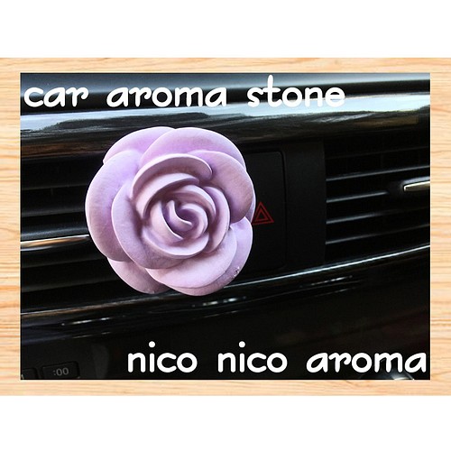 ローズ 1個 アロマストーン 車 芳香剤 ディフューザー アロマポット Nico Nico Aroma 通販 Creema クリーマ ハンドメイド 手作り クラフト作品の販売サイト