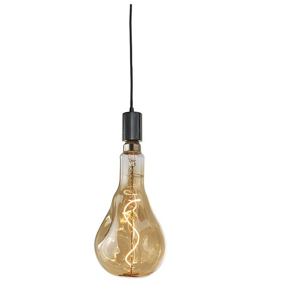 WeBulb ｜復古LED吊燈- 小凹球 / 造型燈絲燈泡+吸頂吊線燈頭[啞光鍍金] 第1張的照片