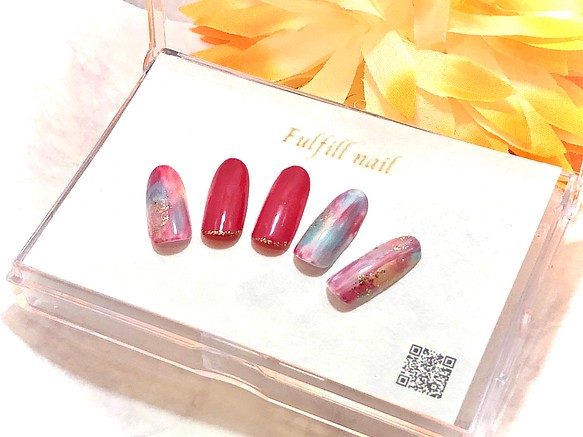 ネイルチップ ピンク ブルー ホワイト ニュアンスネイルラメ ゴールド ネイルチップ ネイルシール Fulfill Nail 通販 Creema クリーマ ハンドメイド 手作り クラフト作品の販売サイト