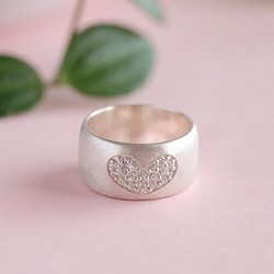 ✧Silver925 ✧ Heart Pave Ring 1枚目の画像