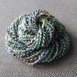 (67) 手紡ぎ糸 Textured Cable Yarns 青磁色ベース（Ｂ） 1枚目の画像