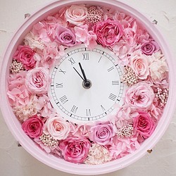 【数量限定】プリザー☆ロマンチックピンクの花時計☆ 1枚目の画像