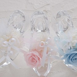 リングピロー☆プリンセスのようなガラスの靴☆ベビーピンク 1枚目の画像