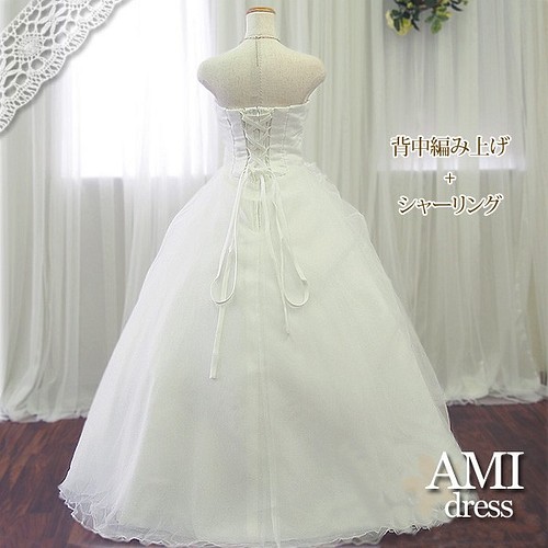 ウエディングドレス プリンセスラインドレス オフホワイト 花嫁 結婚式 二次会 87 ドレス Ami Dress 通販 Creema クリーマ ハンドメイド 手作り クラフト作品の販売サイト