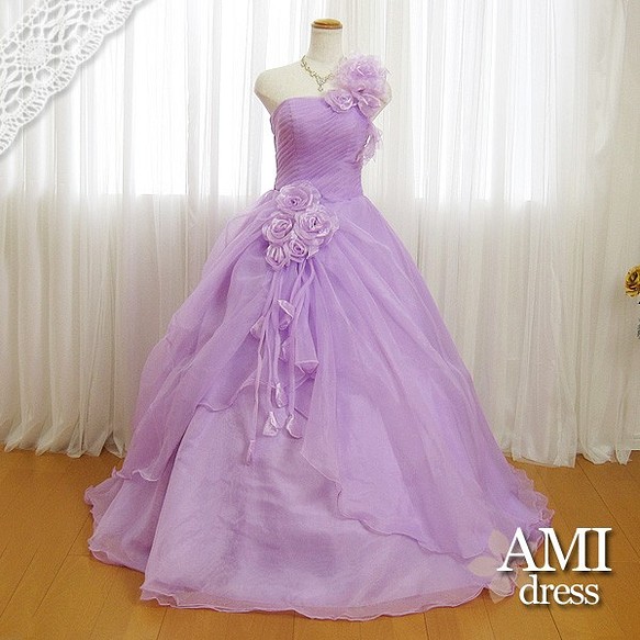 カラードレス ラベンダー 5号 11号 プリンセスライン 花嫁 結婚式 ドレス Ami Dress 通販 Creema クリーマ ハンドメイド 手作り クラフト作品の販売サイト