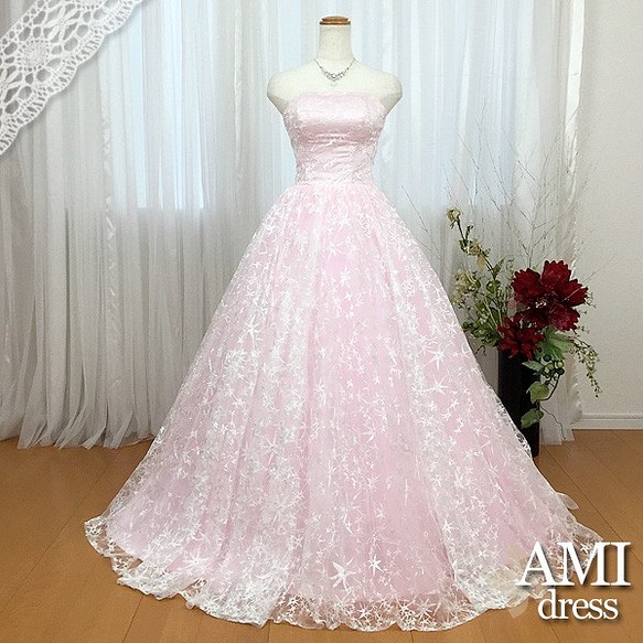 カラードレス ピンク5号7号9号11号13号15号 プリンセスライン 結婚式196 ドレス Ami Dress 通販 Creema クリーマ ハンドメイド 手作り クラフト作品の販売サイト