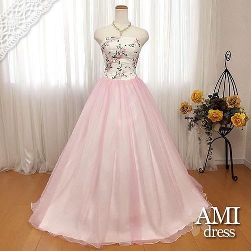 カラードレス ピンク 5号7号9号 プリンセスライン 花嫁 結婚式 二次会 ドレス Ami Dress 通販 Creema クリーマ ハンドメイド 手作り クラフト作品の販売サイト