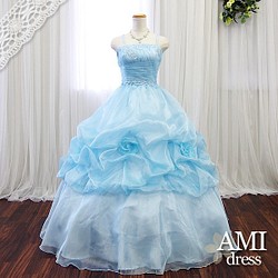 【売り切れました】カラードレス　水色　7号9号　プリンセスラインドレス　花嫁　結婚式　二次会　2142 1枚目の画像