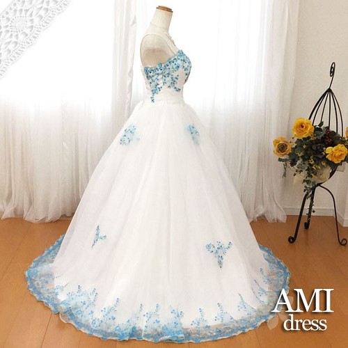 カラードレス 水色 9号11号 プリンセスラインドレス 花嫁 結婚式 二次会 ドレス Ami Dress 通販 Creema クリーマ ハンドメイド 手作り クラフト作品の販売サイト