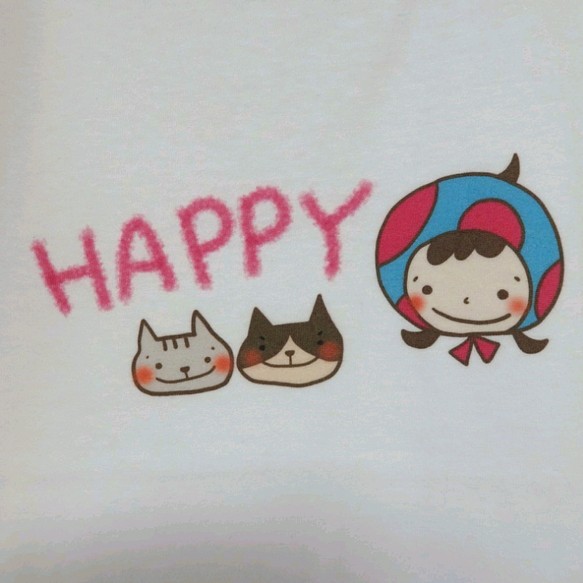 【値下げsale！】Happy smile　:-)Tシャツ（レディースＭサイズ） 1枚目の画像