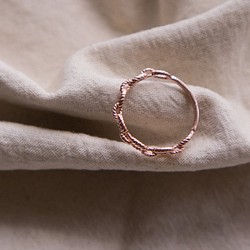 [433 Studio] 925 silver純銀半身圈圈戒指 - 玫瑰金 第1張的照片