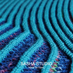 柔软手工编织德国瑞典进口羊毛段染线凹凸条细节围巾披肩 第1張的照片